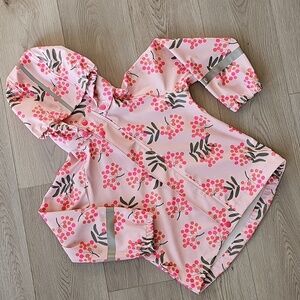 Reima Vesi Waterproof Reflective Raincoat, Pink Spring Flowers, 5 Years